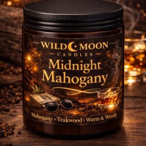 Midnight Mahogany Candle – Warm Woody Amber Jar Home Scent