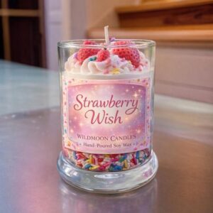 Strawberry Wish – Birthday Cake Candle | Hand-Poured Soy Wax